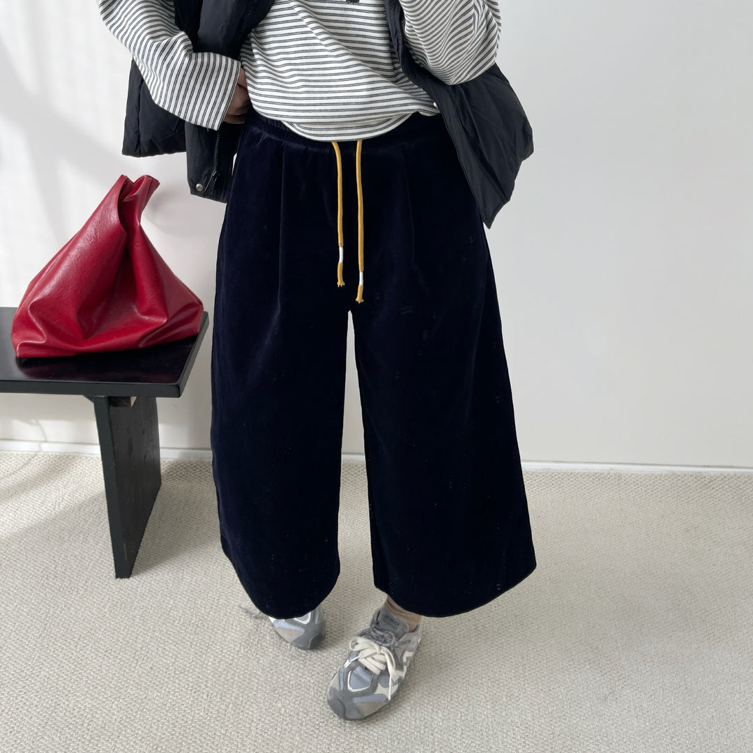 Damen-Cordhose, weit geschnitten, knöchellang, gefüttert