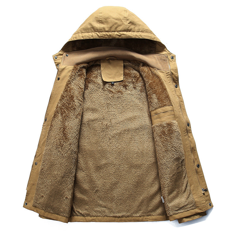 Herren Field-Parka mit Teddy-Innenfutter, verstellbarer Kapuze und Utility-Taschen Nord Taschen