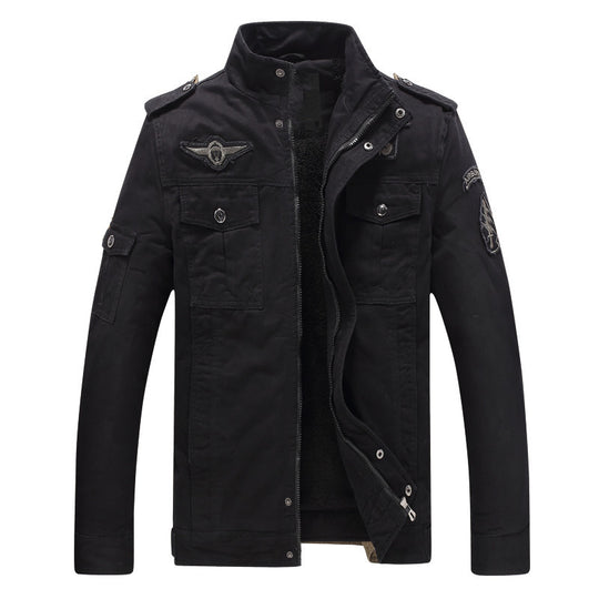Herren Militärinspirierte Feldjacke mit Teddyfutter und Multifunktionstaschen Nord Taschen