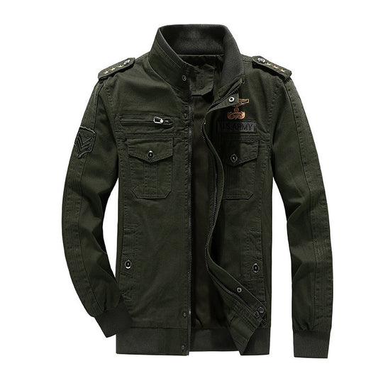 Herren Utility-Fieldblouson aus Canvas mit Epauletten, Brustpattentaschen und Rippbündchen Nord Taschen