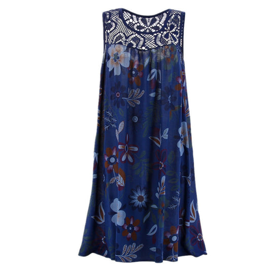 Damen Langkleid mit floraler Spitzenstruktur