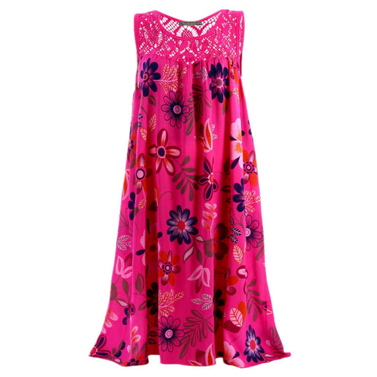 Damen Langkleid mit floraler Spitzenstruktur