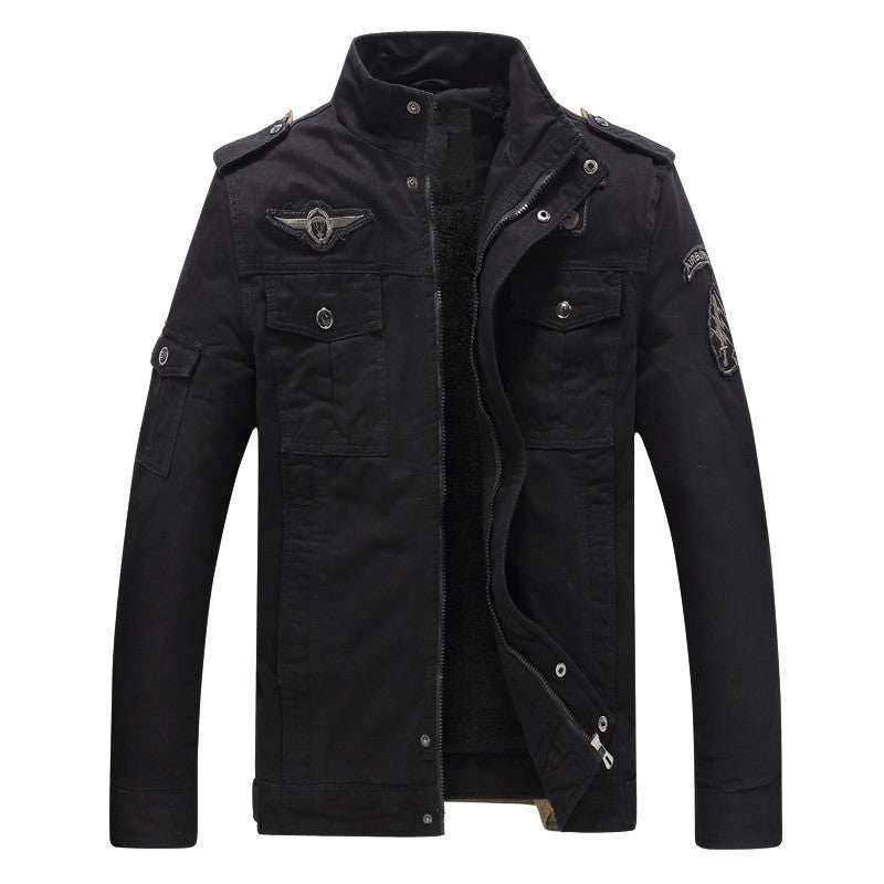 Herren Militärinspirierte Feldjacke mit Teddyfutter und Multifunktionstaschen Nord Taschen