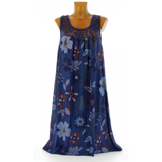 Damen Langkleid mit floraler Spitzenstruktur