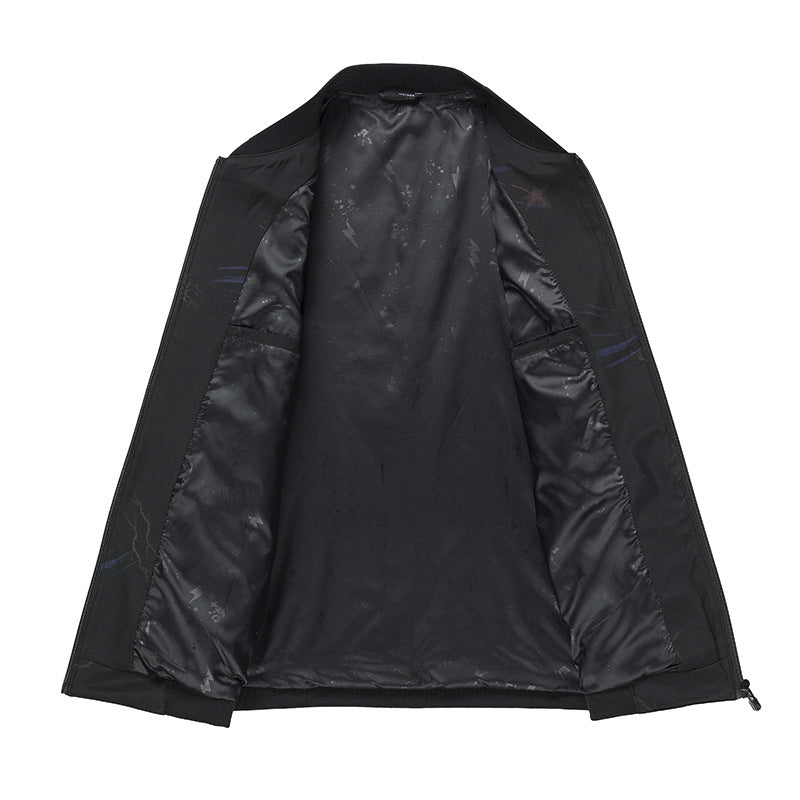 Herren Leichter Bomber mit dezentem Allover-Print, wasserabweisender Oberfläche und Reißverschlusstaschen Nord Taschen