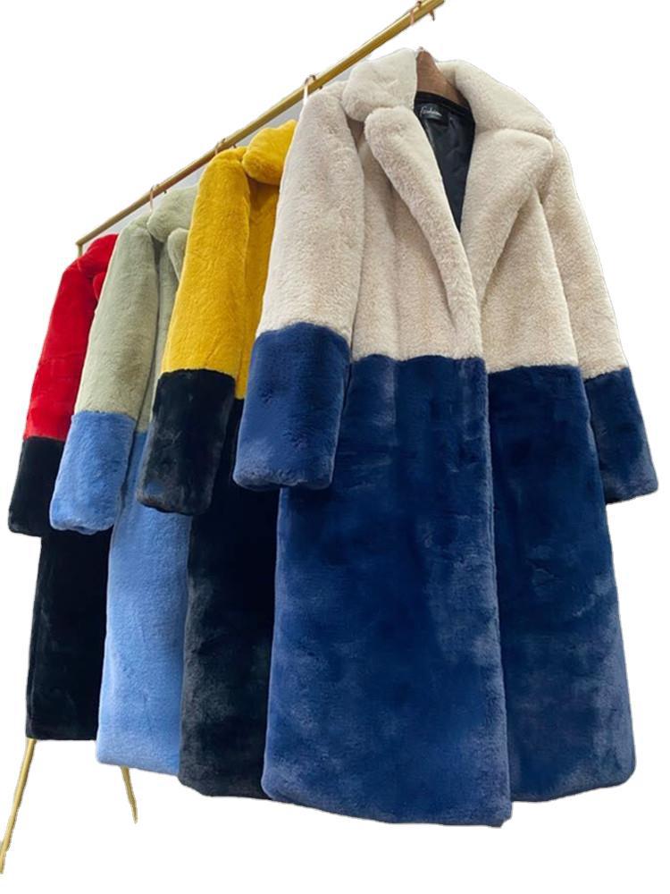 Damen-Mantel aus Kunstfell, warm, mittellang