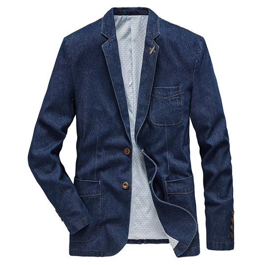 Herren Denim-Sakko mit legerer Schnittführung, aufgesetzten Taschen und feinem Innenfutter Nord Taschen