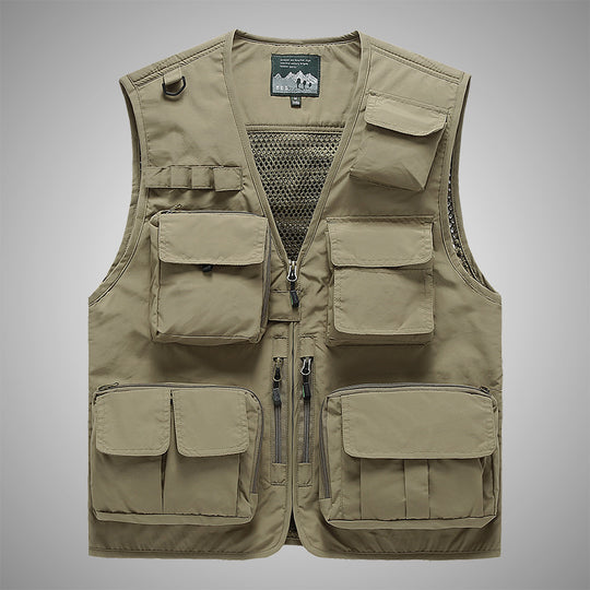 Herren Multifunktionale Utility-Weste mit Mehrfachtaschen und Mesh-Innenfutter Nord Taschen
