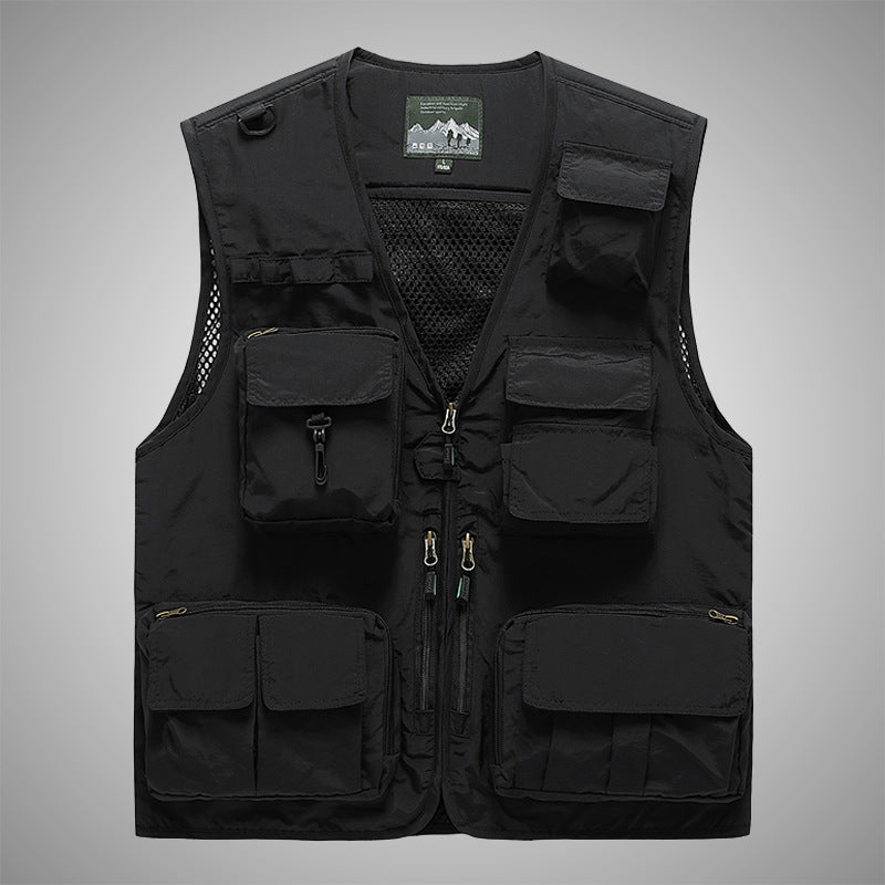 Herren Multifunktionale Utility-Weste mit Mehrfachtaschen und Mesh-Innenfutter Nord Taschen