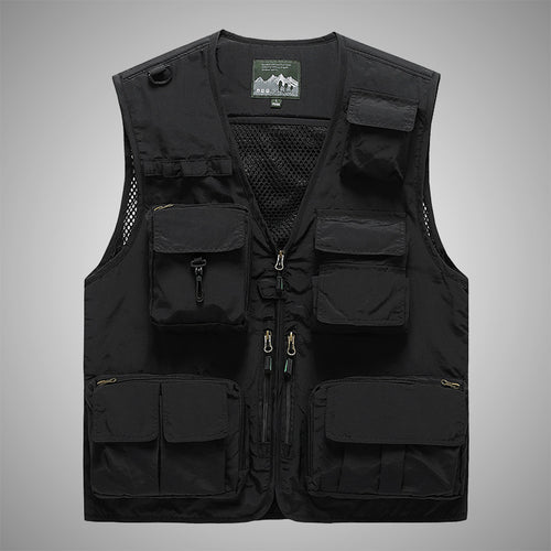 Herren Multifunktionale Utility-Weste mit Mehrfachtaschen und Mesh-Innenfutter Nord Taschen
