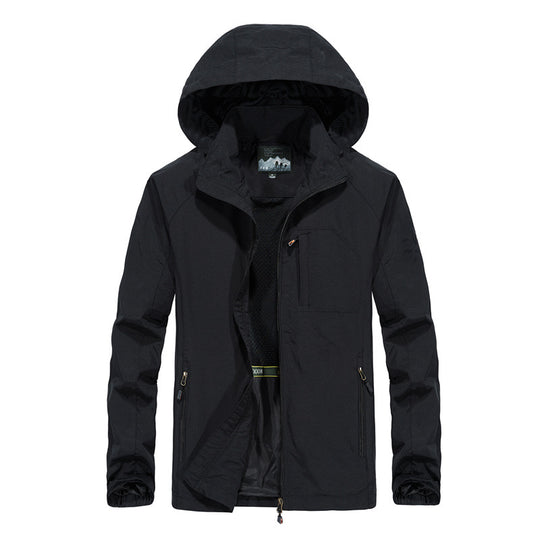 Herren Leichte Softshell-Outdoorjacke mit Kapuze, atmungsaktivem Meshfutter und Reißverschlussbrusttasche Nord Taschen