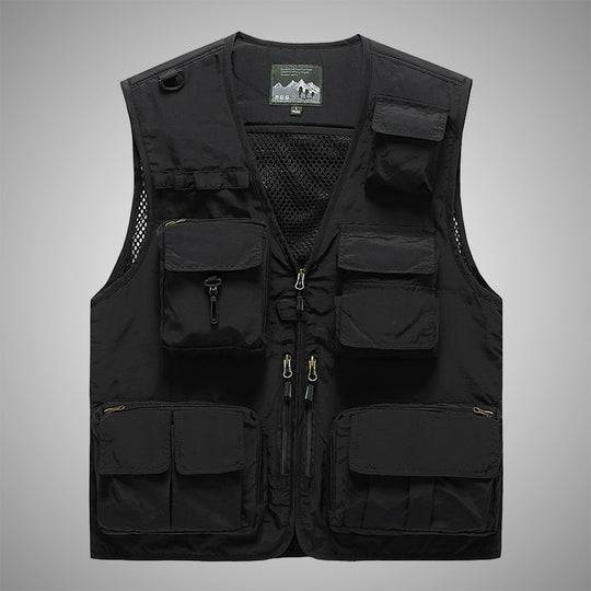 Herren Multifunktionale Utility-Weste mit Mehrfachtaschen und Mesh-Innenfutter Nord Taschen