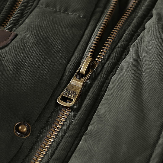 Herren gepolsterte Kapuzenparka mit Kunstfellfutter und Multifunktionstaschen Nord Taschen
