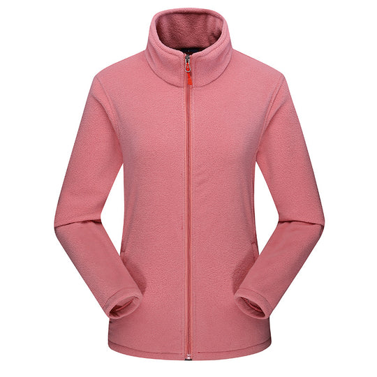 Damen Taillierte Fleecejacke mit Stehkragen und durchgehendem Reißverschluss Nord Taschen