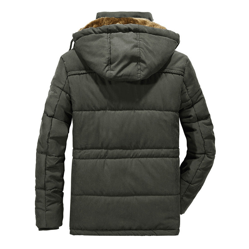 Herren gepolsterte Kapuzenparka mit Kunstfellfutter und Multifunktionstaschen Nord Taschen