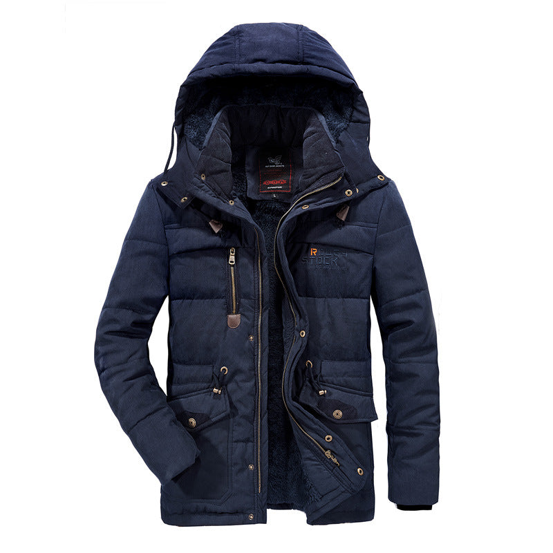 Herren gepolsterte Kapuzenparka mit Kunstfellfutter und Multifunktionstaschen Nord Taschen
