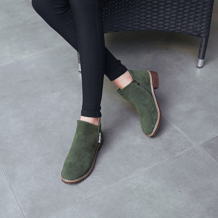 Damen Ankle-Boots aus softem Wildleder mit stabilem Blockabsatz