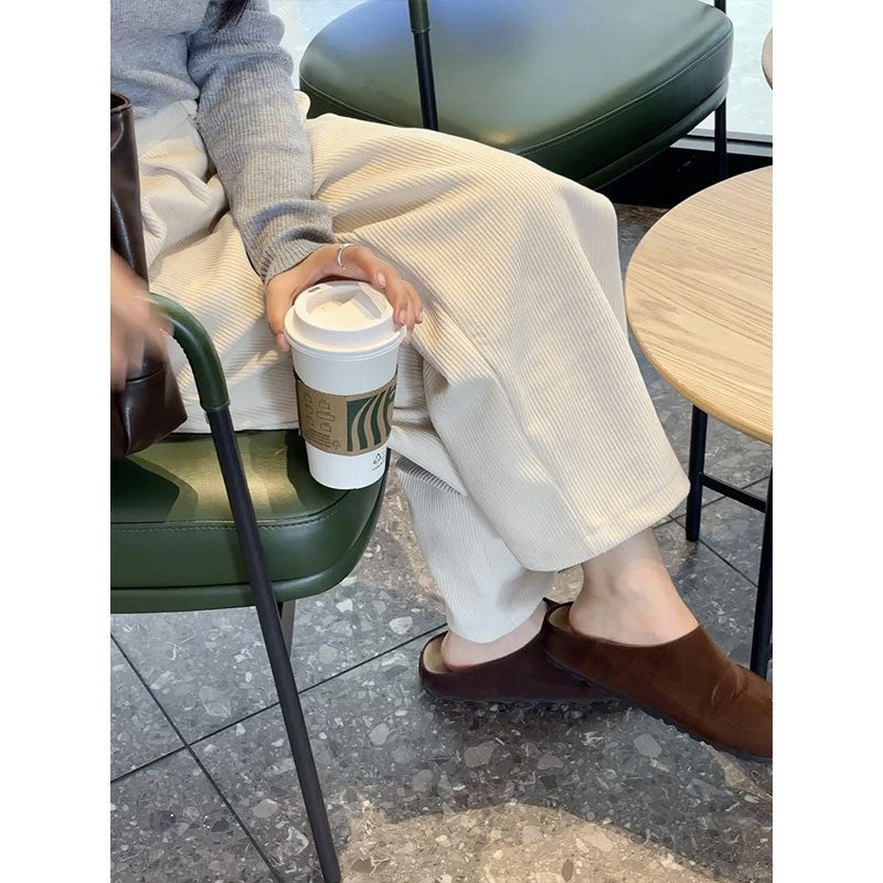 Gefütterte Kord-Freizeithose für Damen, Karottenschnitt