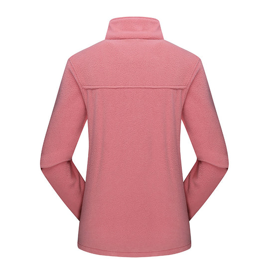 Damen Taillierte Fleecejacke mit Stehkragen und durchgehendem Reißverschluss Nord Taschen