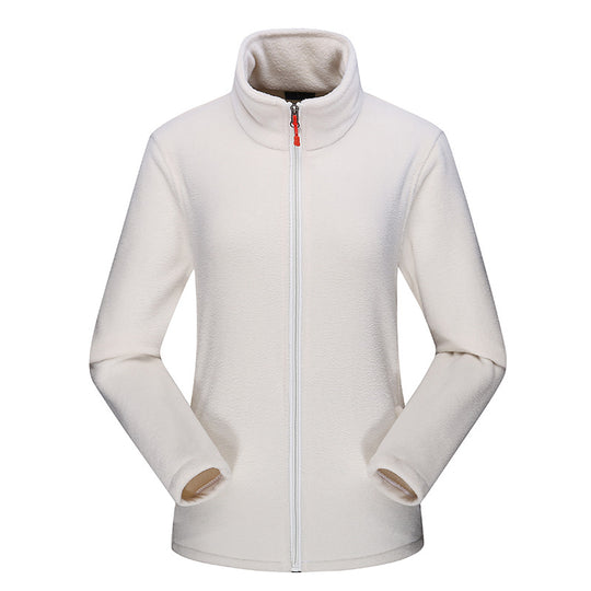 Damen Taillierte Fleecejacke mit Stehkragen und durchgehendem Reißverschluss Nord Taschen