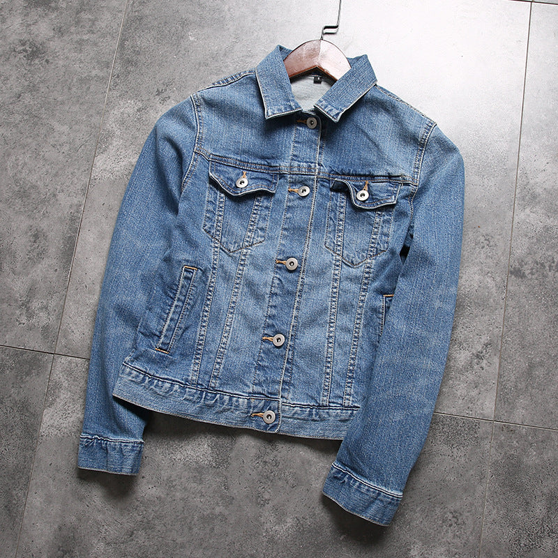 Herren schmal geschnittene Jeansjacke mit Brusttaschen und verstellbaren Manschetten Nord Taschen