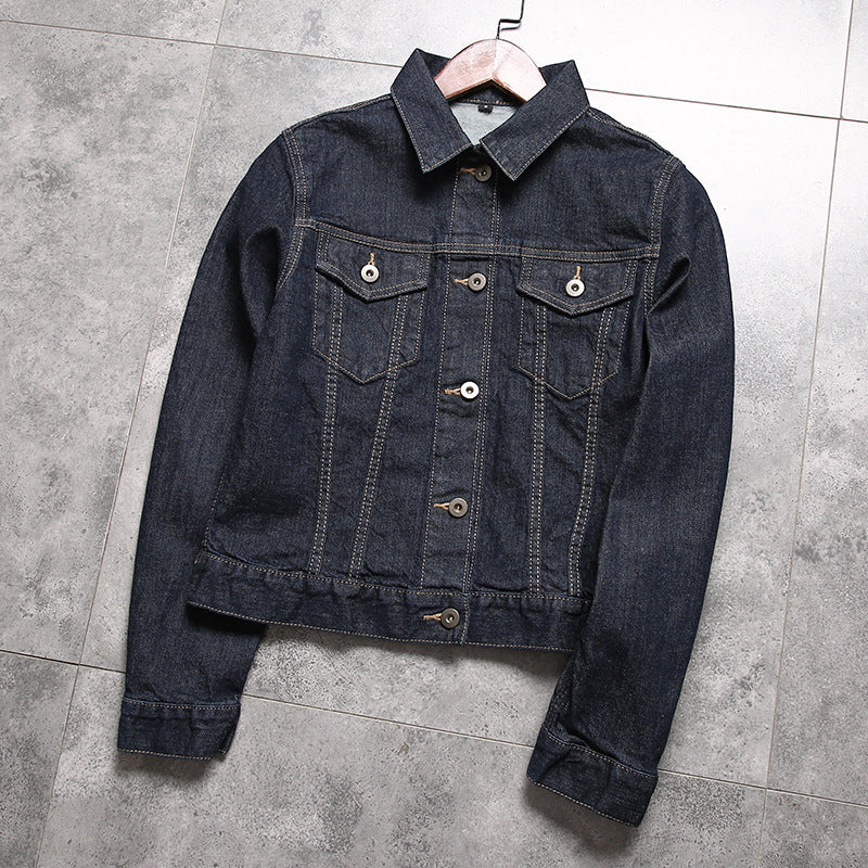Herren schmal geschnittene Jeansjacke mit Brusttaschen und verstellbaren Manschetten Nord Taschen