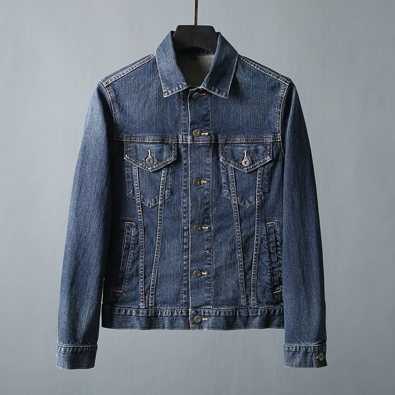 Herren schmal geschnittene Jeansjacke mit Brusttaschen und verstellbaren Manschetten Nord Taschen