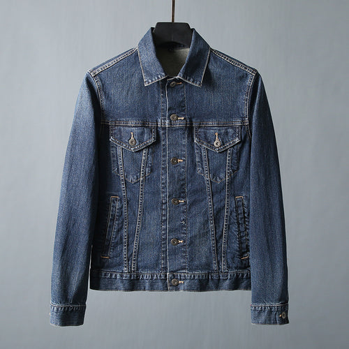 Herren schmal geschnittene Jeansjacke mit Brusttaschen und verstellbaren Manschetten Nord Taschen