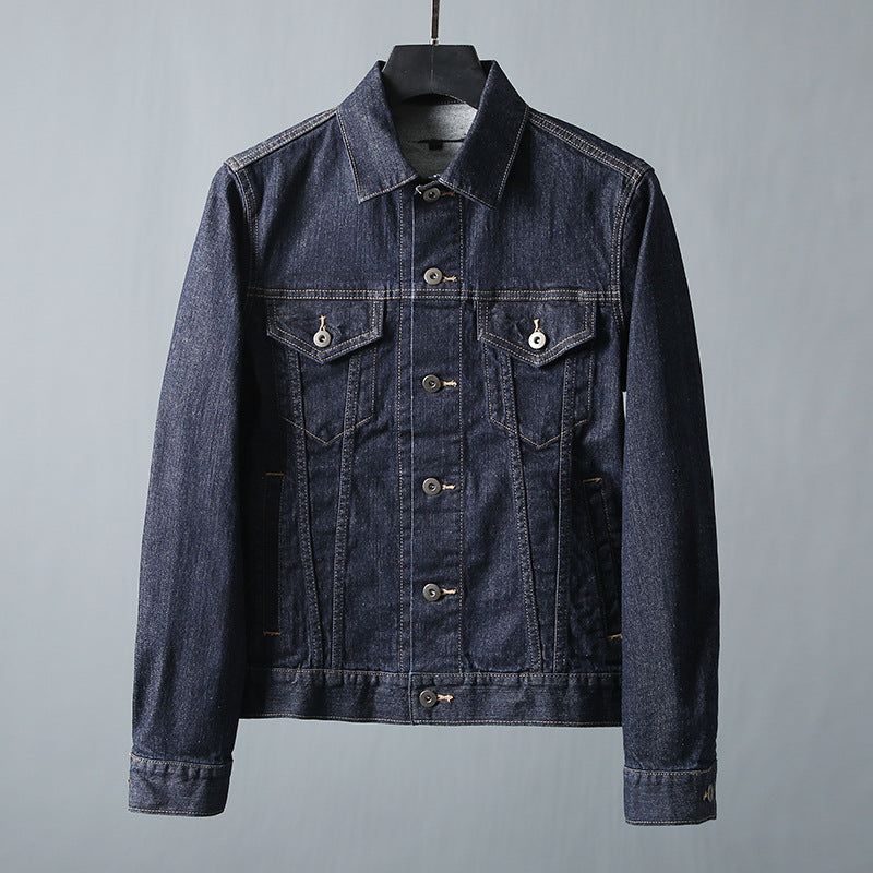 Herren schmal geschnittene Jeansjacke mit Brusttaschen und verstellbaren Manschetten Nord Taschen