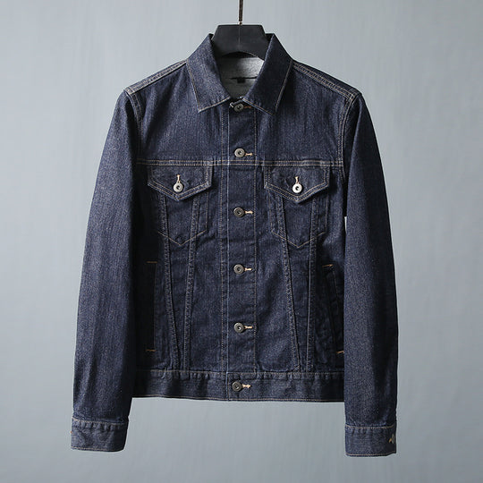 Herren schmal geschnittene Jeansjacke mit Brusttaschen und verstellbaren Manschetten Nord Taschen
