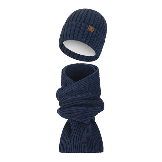 Winter-Set: Strickmütze und Schal, gefüttert, wärmend