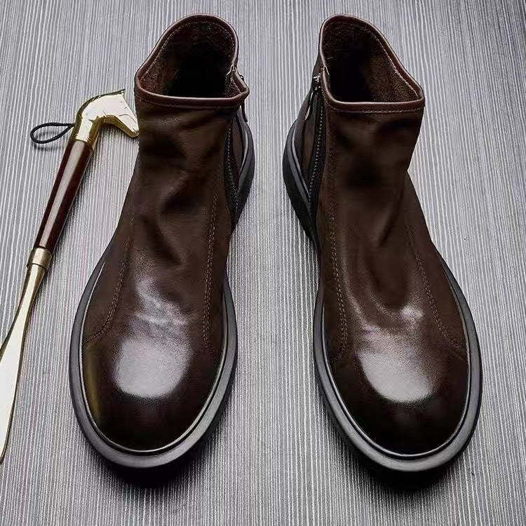 Herren-Martinsstiefel, Echtleder, atmungsaktiv