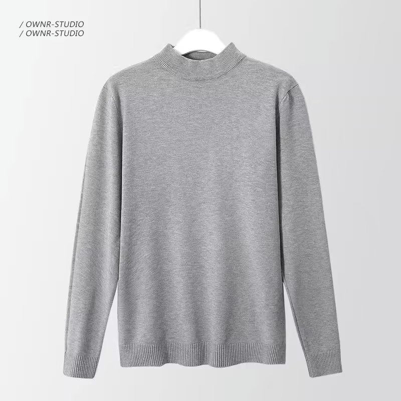 Herren-Strickpullover, schmal geschnitten, Rollkragen