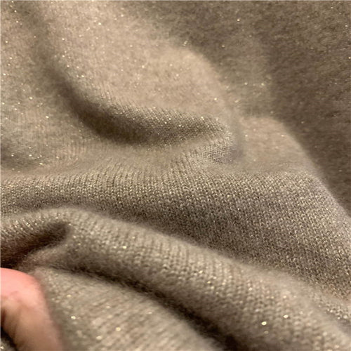 Damen-Wollpullover mit Stehkragen und Glanzeffekt
