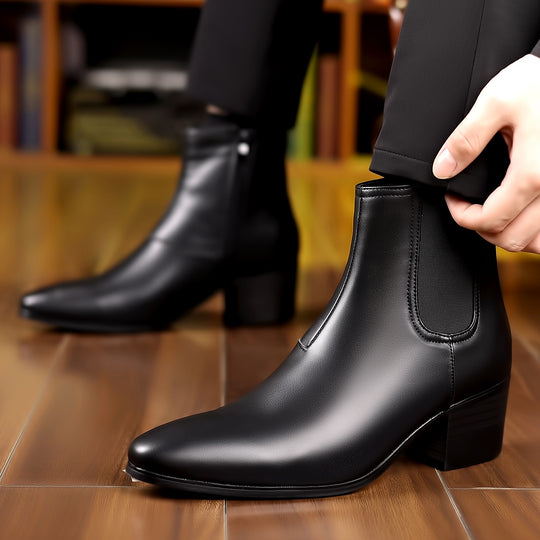 Herren Chelsea-Stiefel, spitz zulaufend, seitlicher Reißverschluss