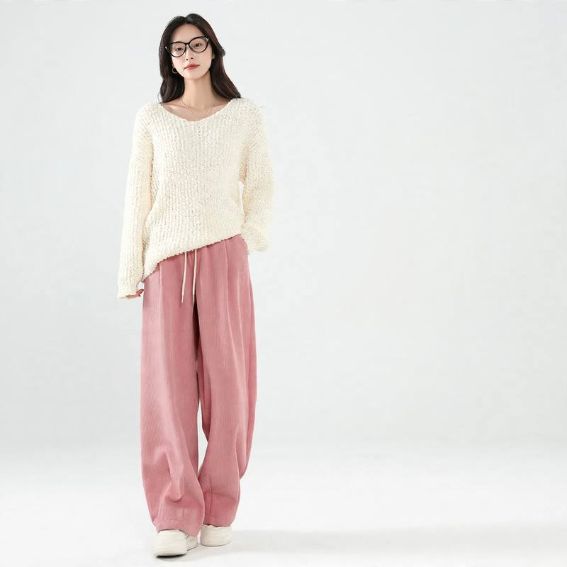 Damen-Cordhose, gefüttert, weiter Schnitt