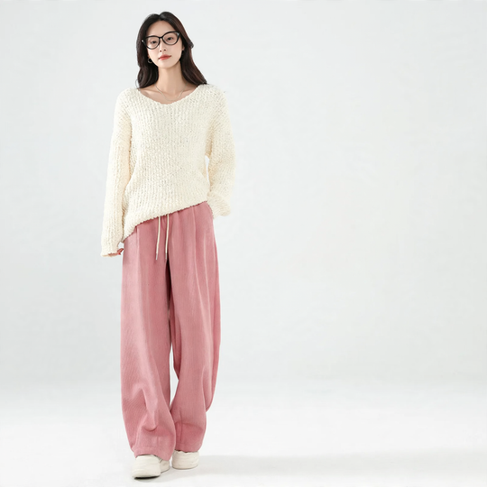 Damen-Cordhose, gefüttert, weiter Schnitt