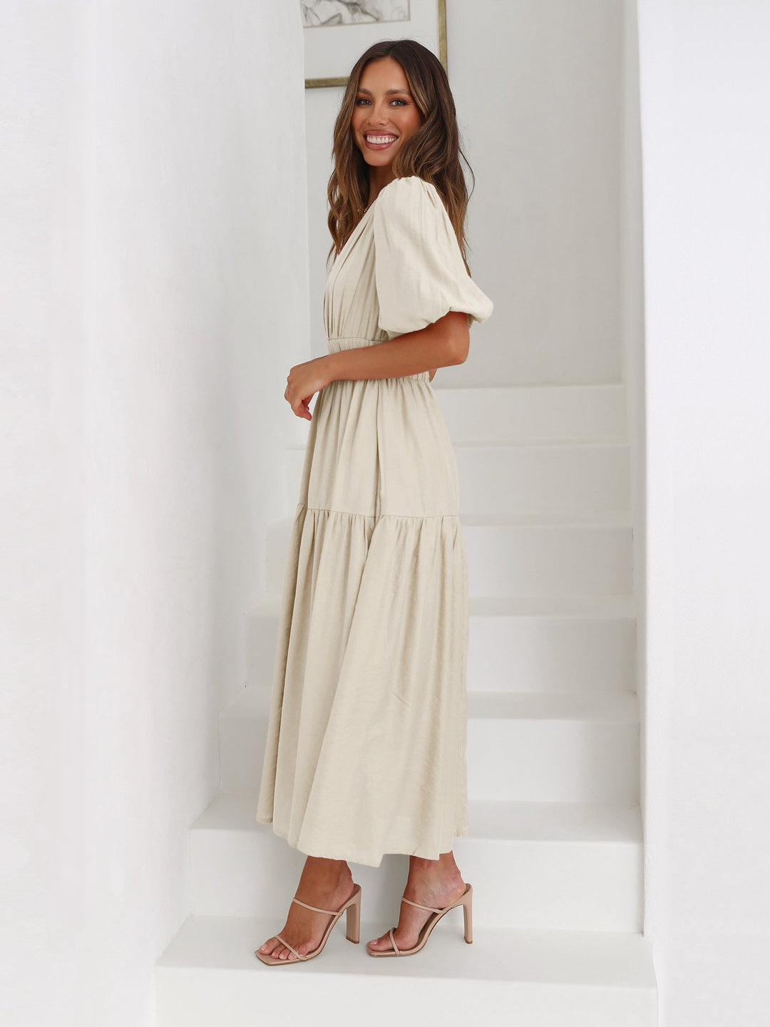 Kleid Mit Puffärmeln