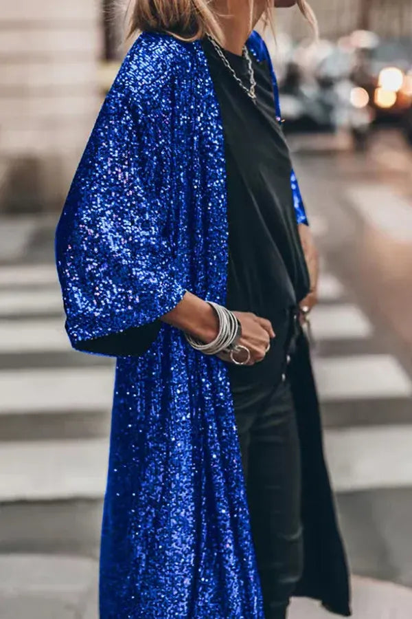 Glamour Kimono aus Pailletten mit Schlüsselloch - Arvani