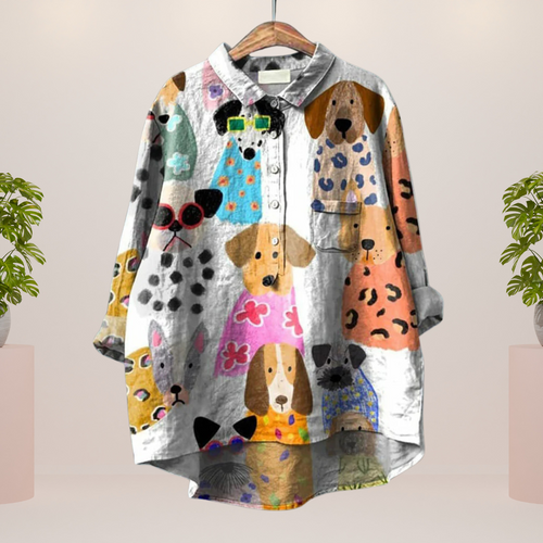 Exklusives Damenhemd mit Kunstdruck