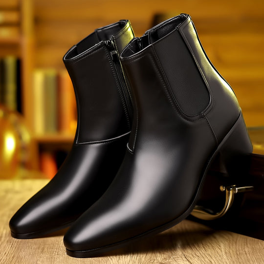 Herren Chelsea-Stiefel, spitz zulaufend, seitlicher Reißverschluss