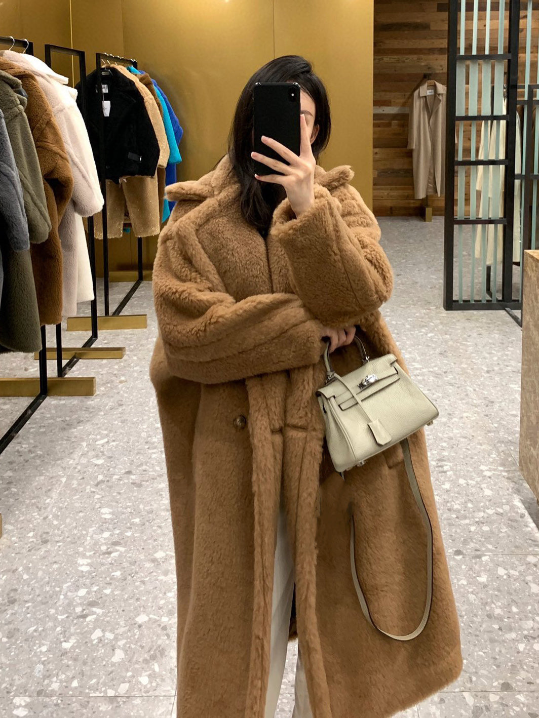 Teddy-Mantel für Damen, lang, verschiedene Farben