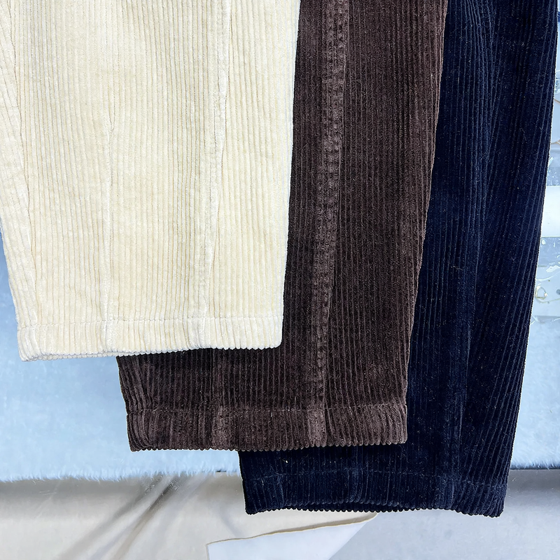Damen-Cordhose, hoch tailliert, Karottenform