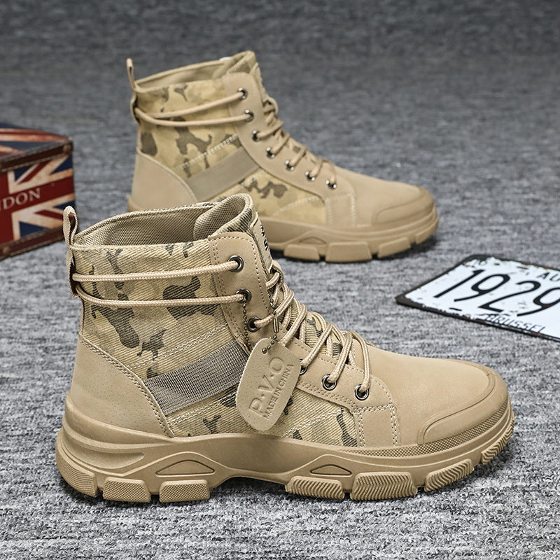Herren-Arbeitsstiefel, Camouflage, rutschfest, robust