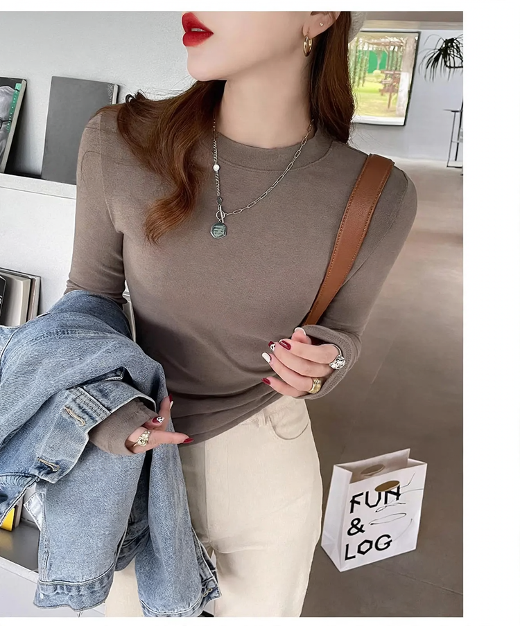 Damen-Strickshirt mit Stehkragen