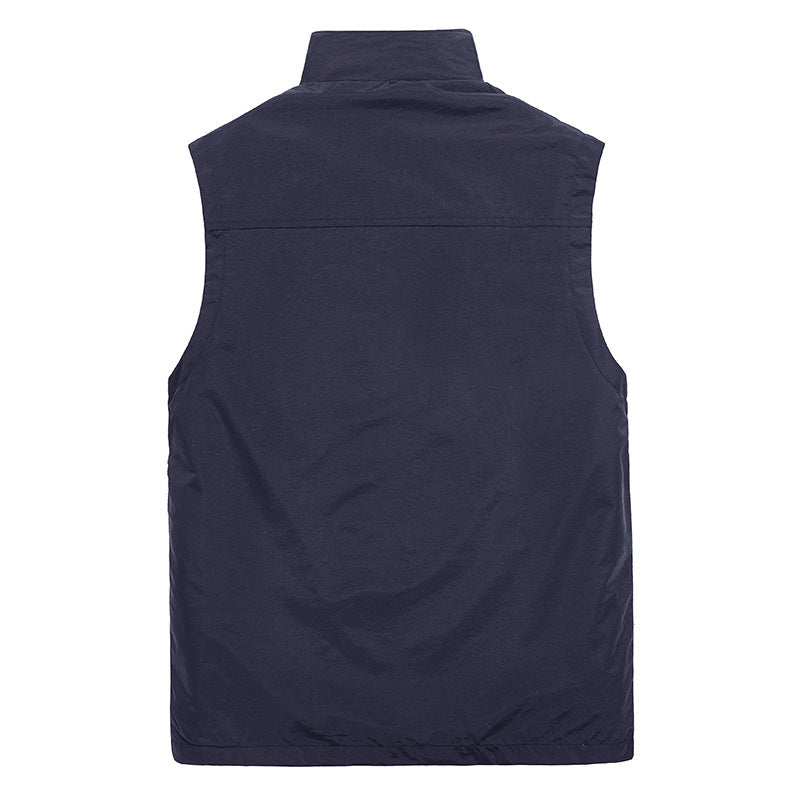 Herren Leichte winddichte Outdoor-Weste mit Stehkragen, Mesh-Futter & Reißverschlusstaschen Nord Taschen