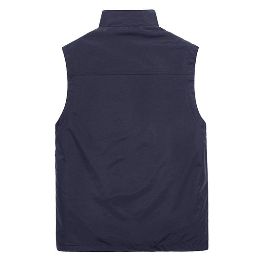 Herren Leichte winddichte Outdoor-Weste mit Stehkragen, Mesh-Futter & Reißverschlusstaschen Nord Taschen