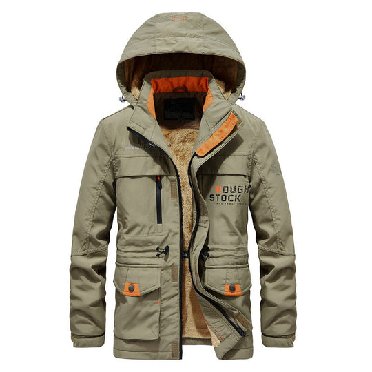 Herren Expedition-Parka mit Teddy-Innenfutter, abnehmbarer Kapuze und Reißverschluss-Brusttasche Nord Taschen