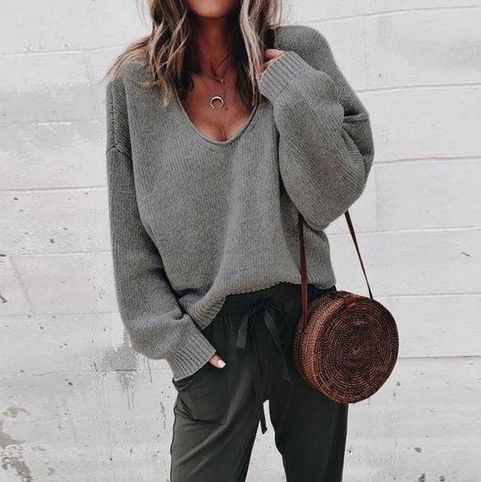 Damen lässiger Oversize-Pullover