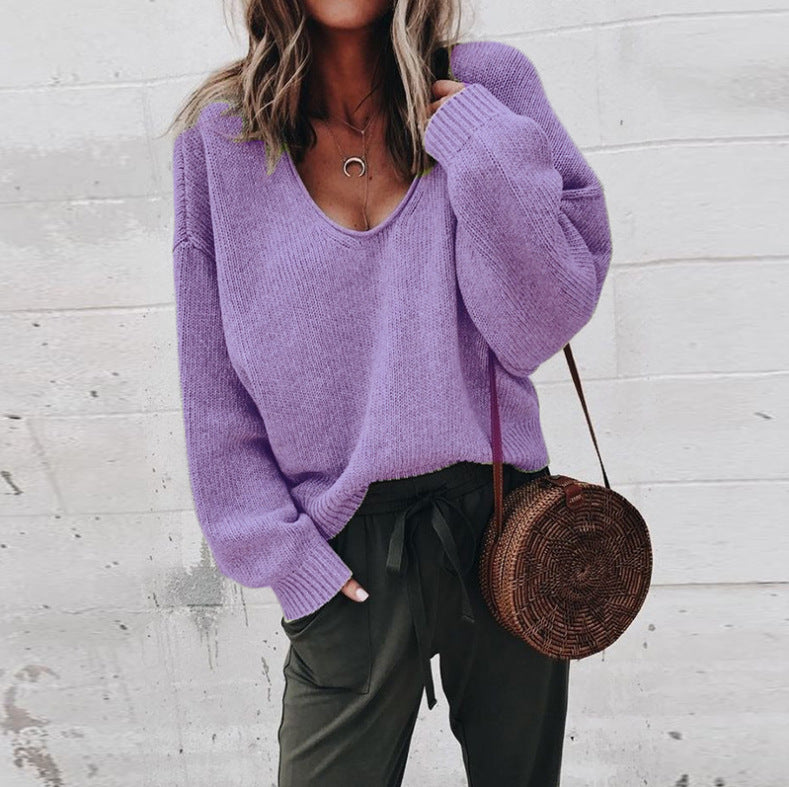 Damen lässiger Oversize-Pullover